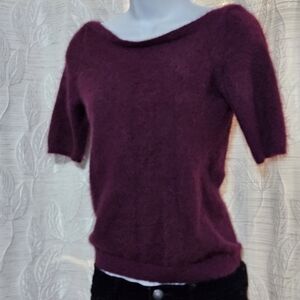 Ann Taylor Plum Off-the-Shoulder Sweater